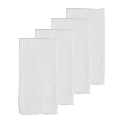 Ecology Fray Set of 4 Napkins White