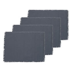 Ecology Fray Set of 4 Placemats Steel