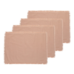 Ecology Fray Set of 4 Placemats Blush