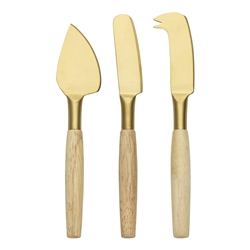 Ecology Alto Set of 3 Cheese Knives Set Gold