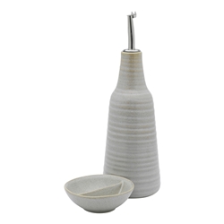 Ecology Ottawa Oil Bottle Salt Dish Set Oyster