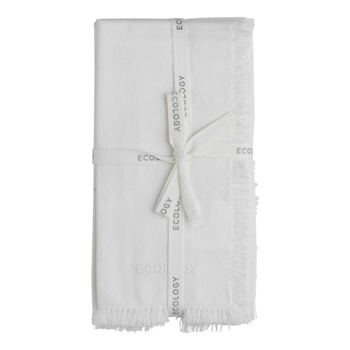 Ecology Fray Set of 4 Napkins White