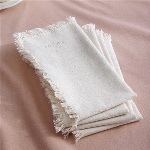 Ecology Fray Set of 4 Napkins White