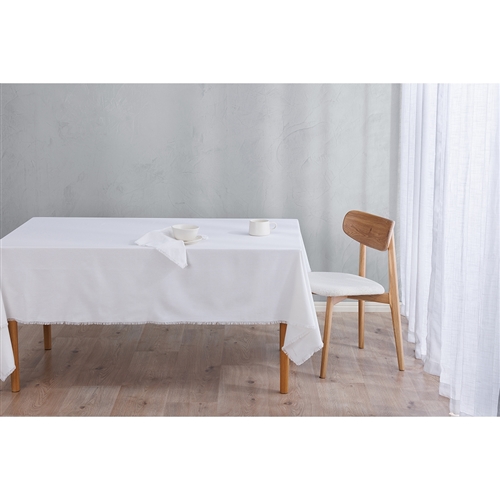 Ecology Fray Table Cloth White