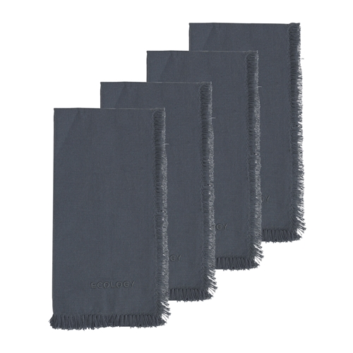 Ecology Fray Set of 4 Napkins Steel