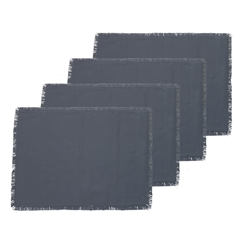 Ecology Fray Set of 4 Placemats Steel