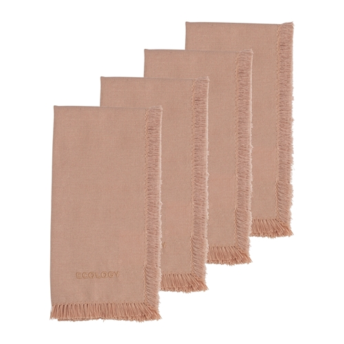 Ecology Fray Set of 4 Napkins Blush