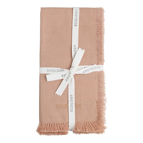 Ecology Fray Set of 4 Napkins Blush