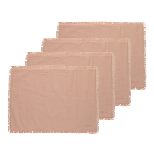 Ecology Fray Set of 4 Placemats Blush