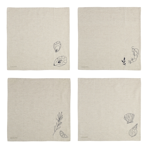 Ecology Feast Set of 4 Napkins Flax