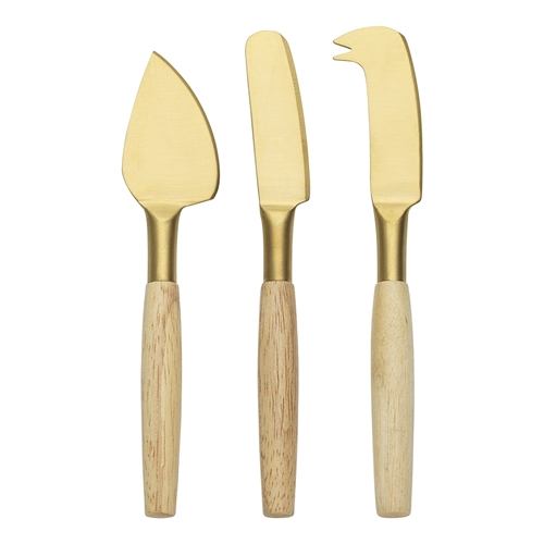 Ecology Alto Set of 3 Cheese Knives Set Gold