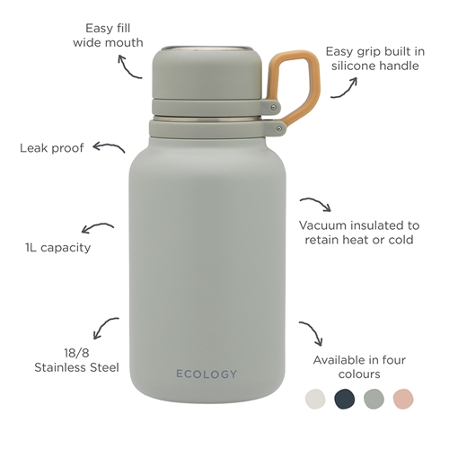 Ecology Esse Water Bottle 1L Sage