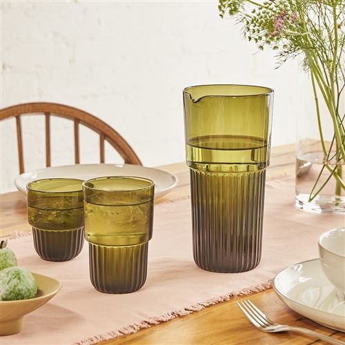 Ecology Callisto Set of 4 Highball Tumblers 410ml Olive